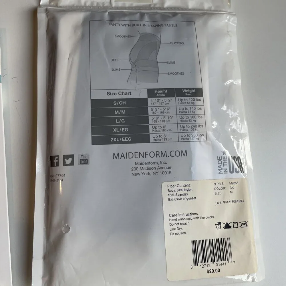 2 Shaper Tights Shapewear Size M Nude & Black Smoothes Shapes Tummy Control